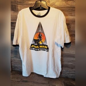 Star Wars Celebration IV Darth Vader T-Shirt Size 3XL  2007 Yellow Around Colar
